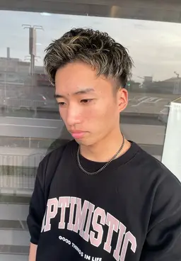 メンズ限定✨カット＋ホワイトハイライトカラー