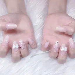 【自爪】シンプルカワイイ⟡.·*.4本アート𖤐 ̖́-オフケア込