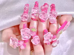 🔥業界最安値🔥【長さ出し10本】持ち込み120分デザイン放題，パーツ無制限つけ放題¥15980→¥11980