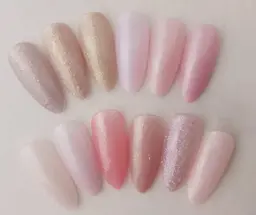 【Jrネイリスト】(オフあり)💫手が綺麗に見える 上品オフィスラメネイル💫自爪を削らないノンサンディングベース使用