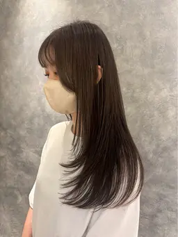 【モデル】透明感カラー+カシミヤトリートメント◆ファッションカラーのみ対象(白髪染め・ブリーチは対象外）