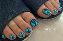 オフなし🌹期間限定[フットネイル]オーロラネイル/ミラーネイル　3回までこの価格でOK✤　\4000