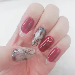 オフ込み先端クリアフレンチデザインネイル💅