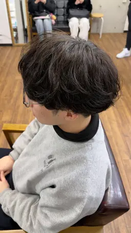 メンズカット+シャドウパーマ