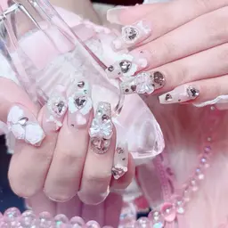 💗長さだし10本+お好きなアート10本のせ放題💗オフなし　注意事項必ずご確認ください