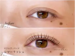 🩵シマーラッシュ🩵エクステ80本＋まつ毛パーマ（1色カラー変更可能）