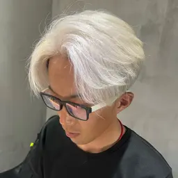 【メンズ】ダブルカラー🩵#ハイトーン#ダブルカラー#ブリーチ#デザインカラー