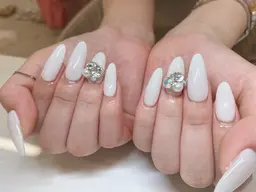 ワンカラー＋チップ長さだし10本💜（オフあり）