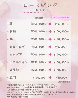 ローマピンクデリケートゾーン（VI）最安値確約！★施術モデル様は最大70%OFF