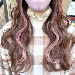 🌈大人気🌈エクステでイヤリングカラー💕ポイントエクステ2本+エクステカット(本数追加OK)編み込み変更可