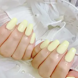 オフ無し ジェルチップ長さ出し+ワンカラー