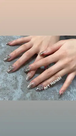 ミラーネイルデザイン💅★*オフなしドライケア付き
