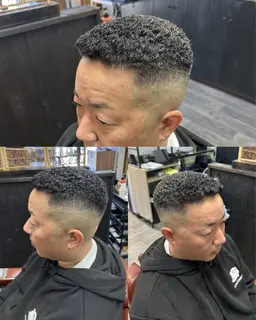 モデルカット+パンチパーマ