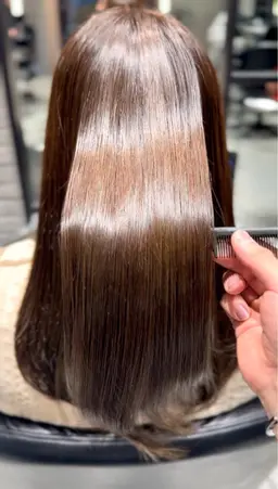 艶ケアカラー＋髪質改善ULTOWA＋メテオ髪質改善Treatment💐