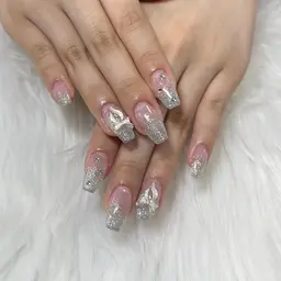 3/13まで限定✧︎*。長さ出し10本ラメワンカラーorラメグラ