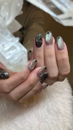 【ジェルネイルアート/オフ込み】天然石 or マグネット orデザインアート💅(練習モデル)