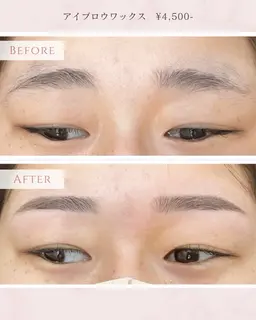 眉ワックス→カット→間引き→仕上げ