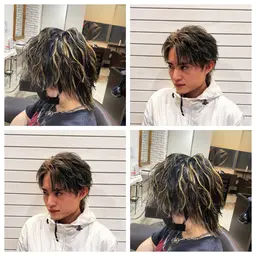 カット➕ハイライトorローライト【メンズ　ローライト　メンズカット　デザインカラー　メッシュ　ハイライト】