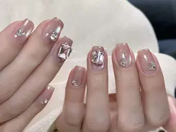 【自爪フィルイン無料】大人気マグネットワンカラー+2個パーツ付き6600