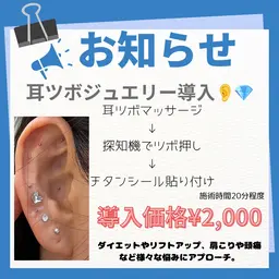 何回でも利用OK🎀SNSで話題の【耳ツボジュエリー】10パーツ(片耳5) ¥2000👂💎支払いは現金のみ