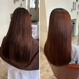 【ダメージの少ないストレート】カット＋酸性ストレート＋ライト髪質改善Tr(※胸下+1,500円)