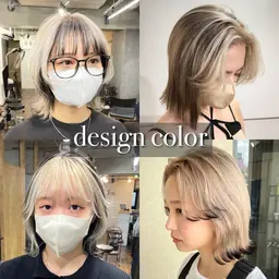 【🌈デザインカラー🌈】ダメージレスデザインブリーチ +カラー +補修トリートメント