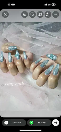 🎀オフあり 長さだし💅🏼ロングジェルチップラメワンカラー