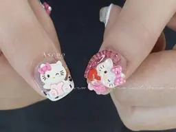 【自爪】ワンカラーor ラメグラデーション★ キャラクターパーツ2個付き★6980