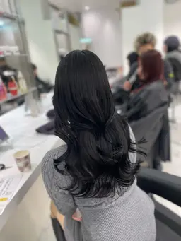 【🩶No.1人気メニュー🩶】韓国っぽ🇰🇷うる艶ワンカラー+髪質改善トリートメント🩶