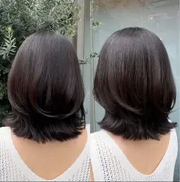 カット+カラー(低、中明度透明感艶カラー)