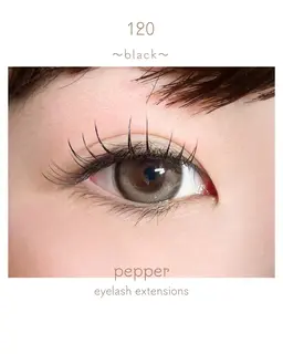 【マツエク】フラットラッシュ​〜​120本オフ込み