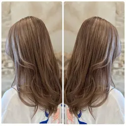 ｛ブリーチなしで外国人風ヘアカラー✨究極の透明感‼️｝リタッチ透明感カラー&コーティングトリートメント