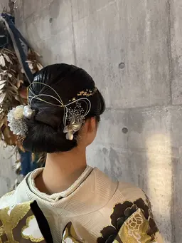 お呼ばれヘア、和装、洋装ヘアセット
