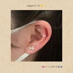 【ミニモ限定】ヘアセット＋耳つぼジュエリーパーツつけ放題（10粒まで）