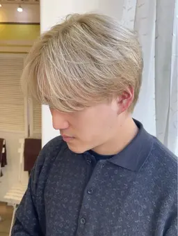 【カッコよくイメチェン】メンズカット × ケアブリーチ×ダメージレスダブルカラー × 高補修ケアTR［ミニモ学割対象］