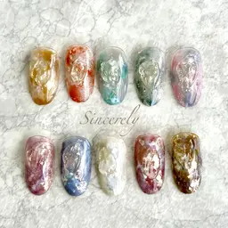 天然石風ニュアンスネイル