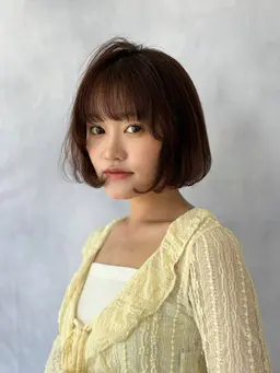 🐝 前髪カット（顔周りカット） ＋ ブリーチなしワンカラー + Aujua トリートメント🌼