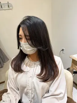 前髪カット+透明感カラー+ケアトリートメント