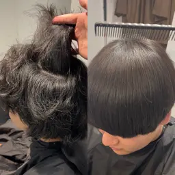 【 癖を自然に伸ばす 】 カット＋ストレートパーマ