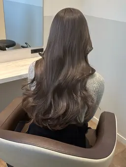 メンテナンスカット+赤み0の透明感カラー