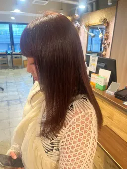 前髪ストレート+カラー🦕