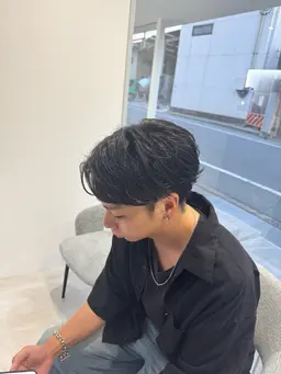 メンズカット+ポイントパーマ