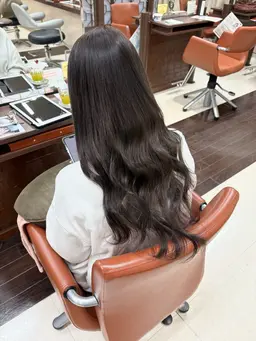 【ミニモ限定】鎖骨下から胸上までのロング限定💗ブリーチなしでできる透明感ワンカラー+ナノバブルケア❄スタイリング付☀️