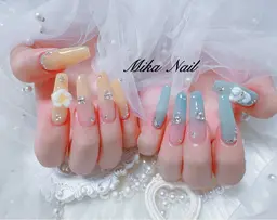 持ち込みデザイン⭐️チップ長さだし10本 ワンカラーorグラデーション，パーツ付け放題🌟⚠️オフ無しの方