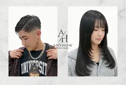 カット、カラー、シャンプー、セット