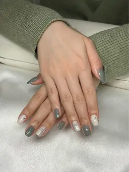 ミニモ限定40%OFF💜初回オフ無料🎶自爪🎀ジェルネイルやり放題コース★アート2本（両手2本ずつ）＋ハンドケア付き