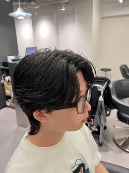 🪽翼が映える🪽🔥毛流れセンターパート🔥＋メンズカット(ニュアンスパーマ、フェザーパーマ)