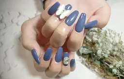 スカルプ長さ出しワンカラー(ストーン2個付き)♥ロング料金➕1000円