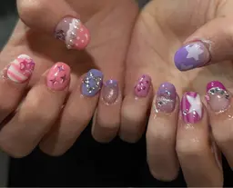 自爪個性派ネイル10本デザイン（初回オフ無料)