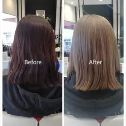 全体ブリーチ1回×全体カラー